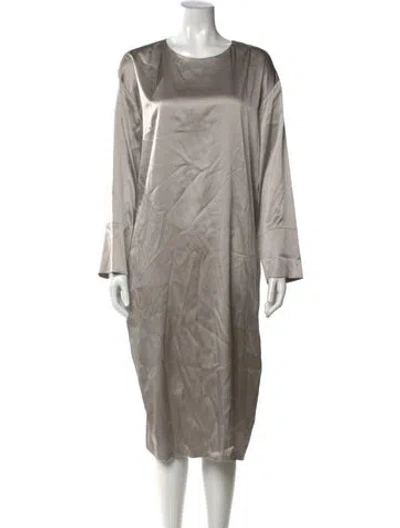 Pre-owned 's Max Mara Silk Knee-length Dress In Neutrals
