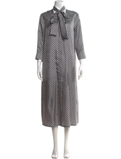 Pre-owned S Max Mara Silk Long Dress In Blue