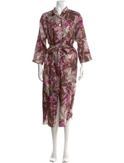 Pre-owned S Max Mara Silk Long Dress In Purple