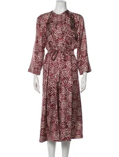 Pre-owned 's Max Mara Silk Long Dress In Red