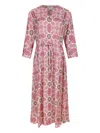 S Max Mara Fulvia Printed Silk Maxi Dress In Pink
