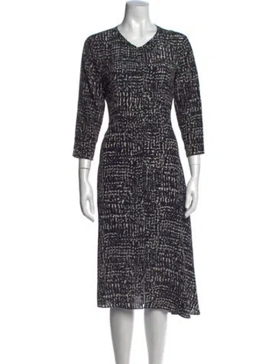 Pre-owned S Max Mara Silk Midi Length Dress In Black