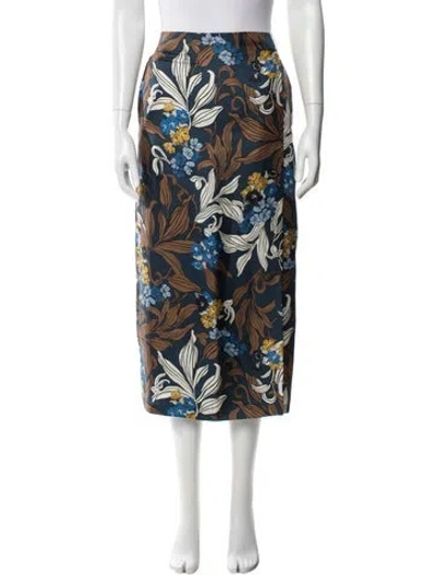 Pre-owned 's Max Mara Silk Midi Length Skirt In Blue