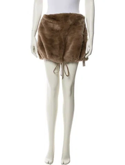 Pre-owned S Max Mara Silk Mini Skirt In Neutrals