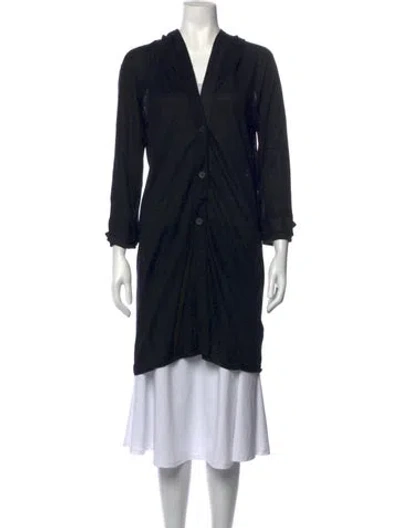 Pre-owned S Max Mara Silk Open Front Sweater In Black