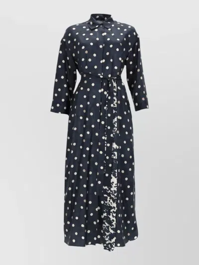 S Max Mara Silk Printed Midi Dress In Multi