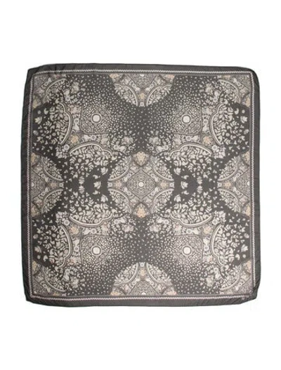 Pre-owned S Max Mara Silk Printed Scarf In Black