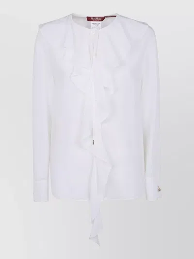 S Max Mara Silk Shirt In White