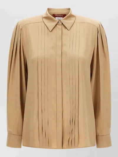S Max Mara Silk Shirt In Neutral