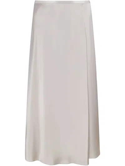 S Max Mara Silk Skirt In Neutrals