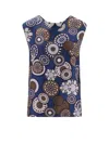 's Max Mara Silk Top With All-over Print In Blue