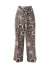 S Max Mara Silk Trouser With All-over Print In Yellow