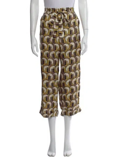 Pre-owned 's Max Mara Silk Wide Leg Pants In Multicolor