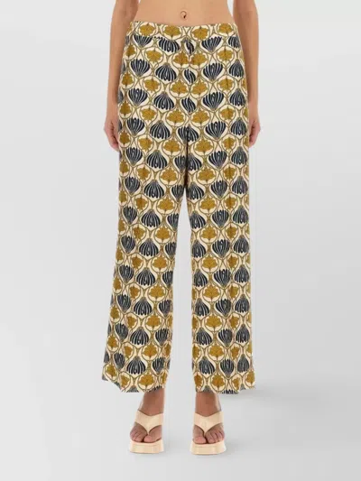 S Max Mara Silk Wide-leg Trousers In Multi