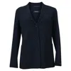 S Max Mara Single-breasted Cucito Amano Jacket In Navy Blue Wool In Blue