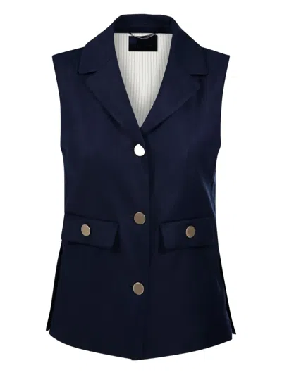 's Max Mara Caroline Linen Blend Vest In Blue