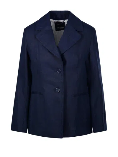 's Max Mara Single-breasted Long-sleeved Jacket In Blue