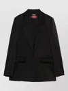 S Max Mara Single Breasted Silk Effect Tailored Jacket In Black