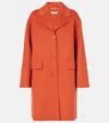 S Max Mara Single-breasted Wool Coat In Orange