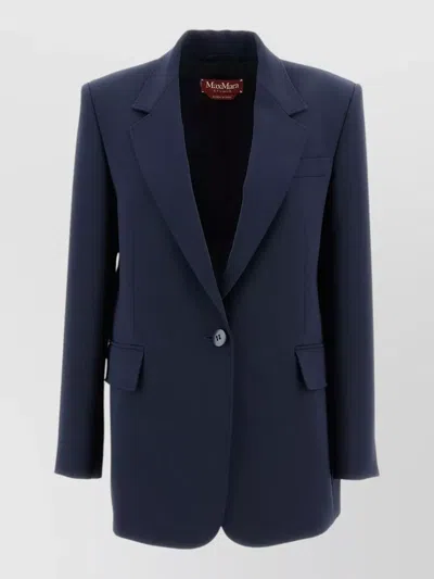 S Max Mara Single-breasted Blazer In Blue