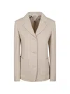 S Max Mara Single-breasted Patch-pockets Blazer In Neutral