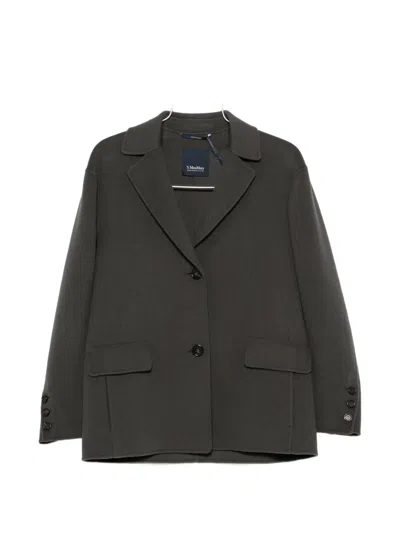 S Max Mara Single-breasted Wool Blazer In Brown