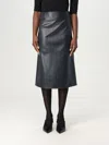 S Max Mara High-waisted Knee-length Skirt Seam Detailing In Blue