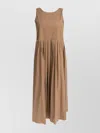 's Max Mara Skirt Pleated Neckline Sleeveless V-back