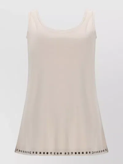 S Max Mara Sleeveless Cotton Top In Neutral