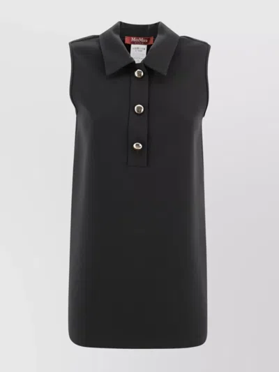 's Max Mara Sleeveless Coats With Collared Neck And Button Detailing In Black