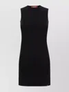 S Max Mara Sleeveless Crew Neckline Dress With Front Pockets In Black