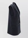 S Max Mara Sleeveless Double-breasted Blazer Notched Lapel In Blue