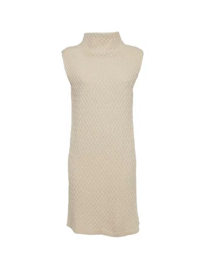 Pre-owned 's Max Mara Sleeveless Knitted Midi Dress In Neutrals