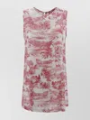S Max Mara Sleeveless Round Neck Top Printed Pattern