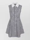 S Max Mara Sleeveless Striped Dress Waist Tie