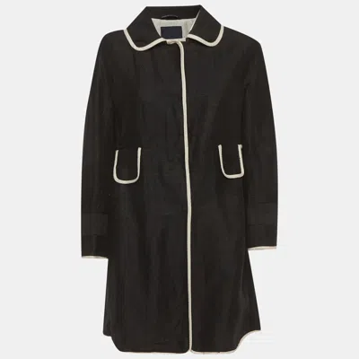 S Max Mara S'max Mara Black Textured Cotton Coat In Blue