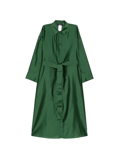 's Max Mara Silk Blend Satin Chemisier Dress In Green