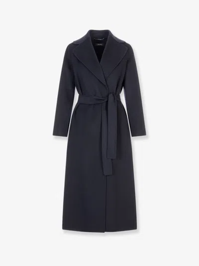 S Max Mara Smmanna Virgin Wool Coat In Blue