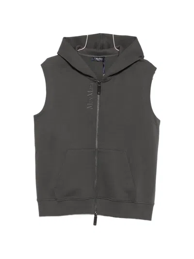S Max Mara Smmballo Sleeveless Zip-fastening Hoodie In Gray
