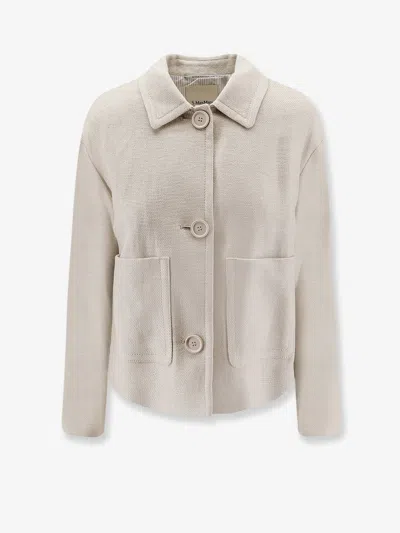 S Max Mara Smmdattero Linen And Cotton Jacket In Neutral