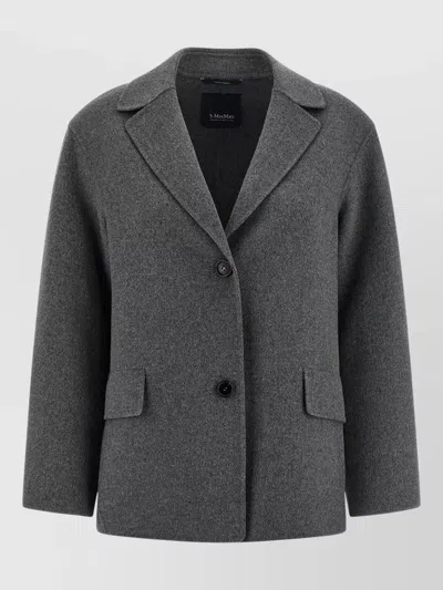 S Max Mara Smmelfi Blazer Back Vent Buttoned Cuffs In Gray