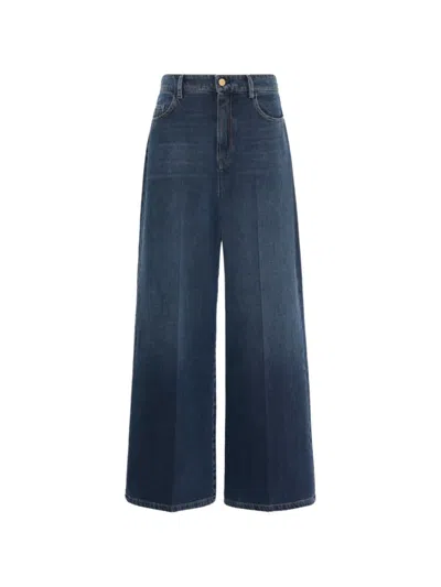 S Max Mara Smmelia Denim Trouser Blue In Animal Print