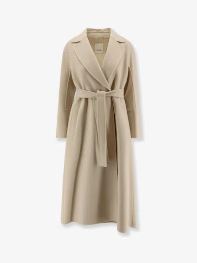 S Max Mara Smmelisa Double Face Fabric Coat In White