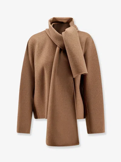 S Max Mara Smmkate Crop Virgin Wool Jacket In Brown
