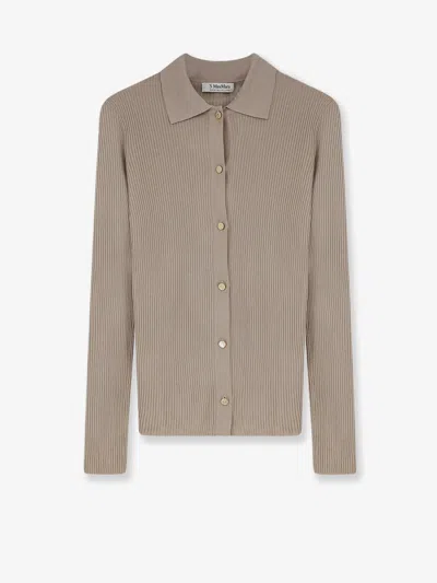 S Max Mara Smmlimone Virgin Wool Cardigan In White
