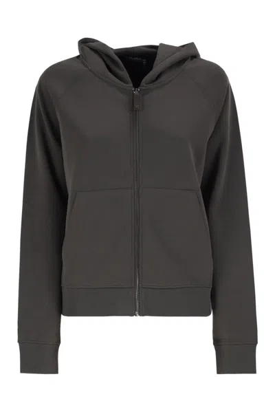S Max Mara Smmmarea - Hooded Zip-up Jersey Sweatshirt In Gray
