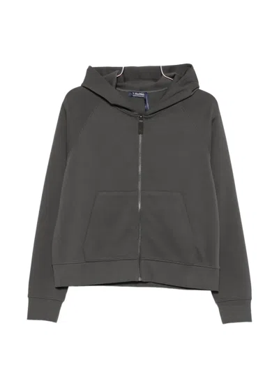 's Max Mara Smmmarea Zip-fastening Ribbed-knit Hoodie In Gray