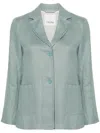 S Max Mara Socrates Linen Single Breasted Jacket In Blue