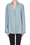 S Max Mara Socrates Linen Single Breasted Jacket In Sugar Paper