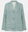 S Max Mara Socrates Linen Single Breasted Jacket In Blue